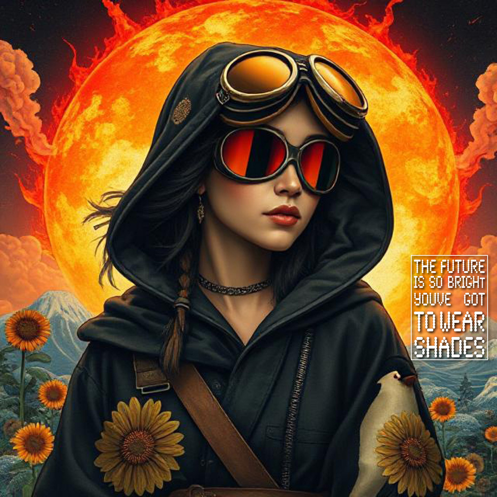 Erika Artaker The Future is so bright you' ve got to wear shades – poster – girl sunflower – ai generated images